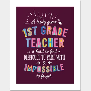 A truly Great 1st Grade Teacher Gift - Impossible to forget Posters and Art